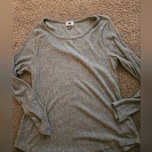 Gray Ribbed Long Sleeve Top sz. XL